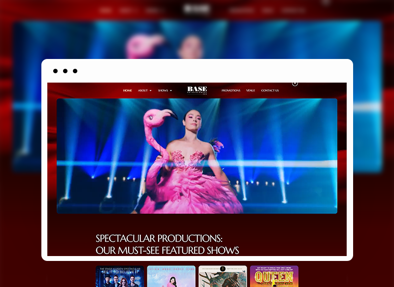 BASE Entertainment website preview